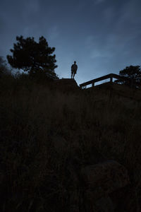 Silhouette of man against sky