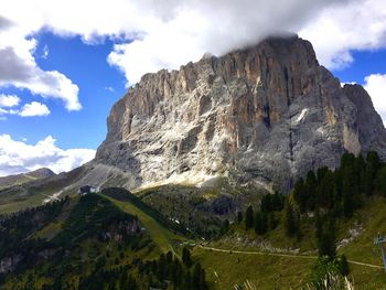 Scenic view of rocky mountains against sky