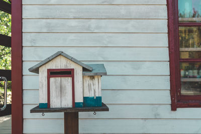 Wooden door of building