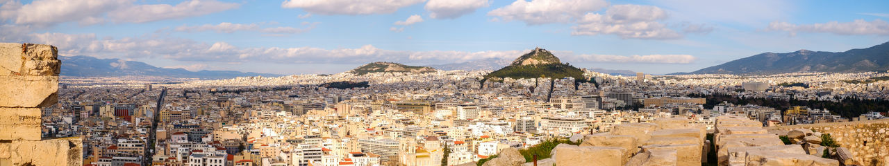 Panoramic view of the athens city