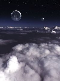 Scenic view of moon against sky at night