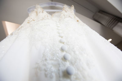 Close-up of wedding dress