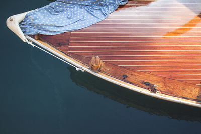 High angle view of a boat on a lake