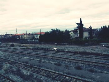 Railroad tracks against sky