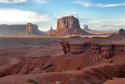 Scenic view of landscape against cloudy sky