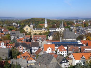 High angle shot of townscape