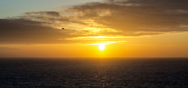 Scenic view of sunset over sea