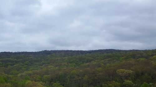 Scenic view of landscape against cloudy sky