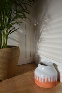 Close-up of white curtain at home