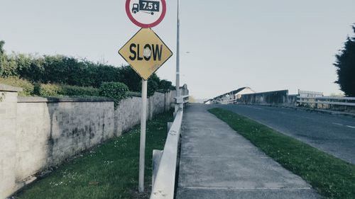 Information sign on road