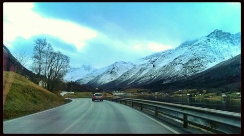 Country road passing through mountains