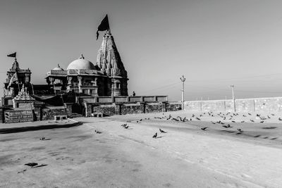 View of mosque at seaside