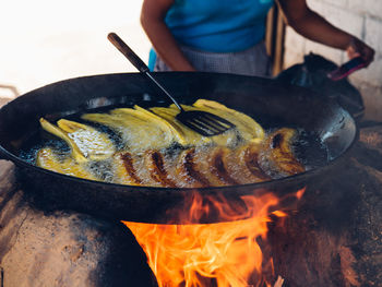 Close-up of preparing food