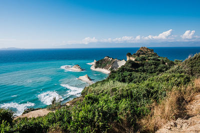 Landscape picture of kap drastis on the island of corfu.