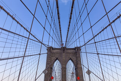 Brooklyn bridge in new york during blue hour