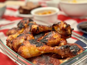 Close-up of food on table