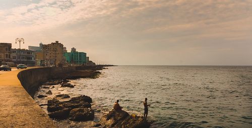 View of sea at sunset