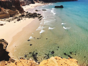 High angle view of beach