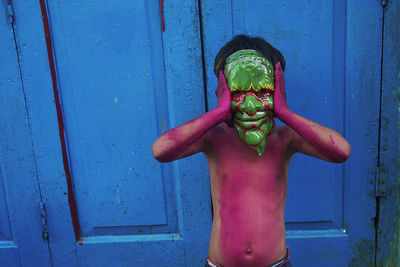 Close-up of closed door