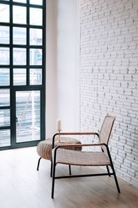 Empty chairs on table at home