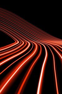 Light trails on road at night