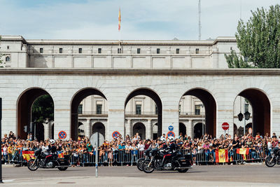 Group of people in front of building