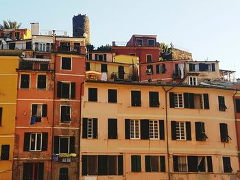 Low angle view of houses against sky