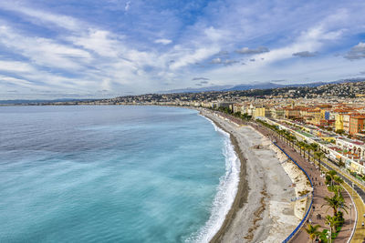 View of the sea and the coast in nice, france