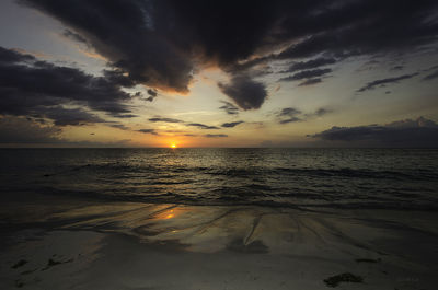 Scenic view of sea during sunset