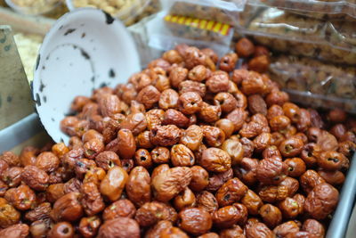 Close-up of roasted for sale in market