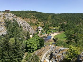 Scenic view of landscape against clear sky