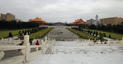 Panoramic view of buildings against sky