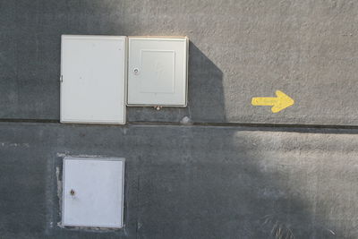 Close-up of text on wall