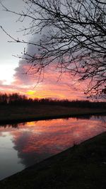 Scenic view of lake during sunset