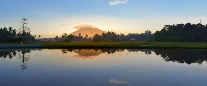 Reflection of clouds in lake