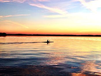 Scenic view of sea at sunset