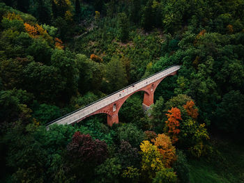 Old railway viaduct in srebrna gora. poland landmark near klodzka