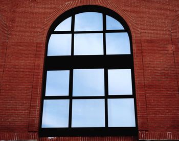 Low angle view of window in building