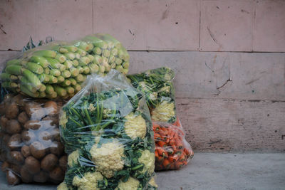 Vegetables for sale in market