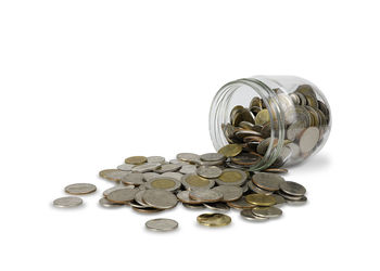 Close-up of coins on white background