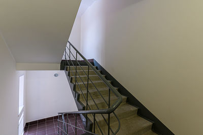 High angle view of staircase in building