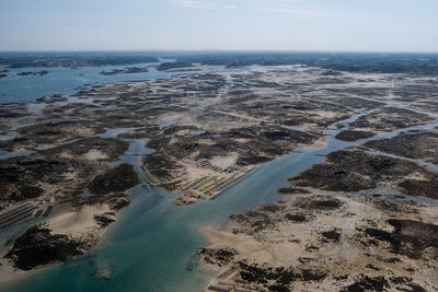 Aerial view of sea against sky