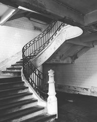 High angle view of staircase in building