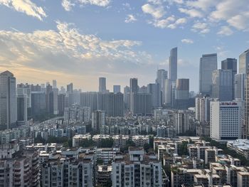 Cityscape against sky during sunset