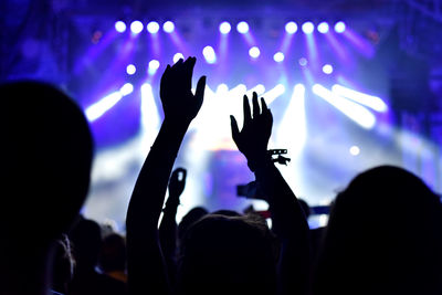 People enjoying at music concert