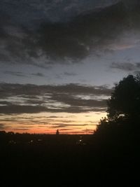 Scenic view of silhouette landscape against sky at sunset