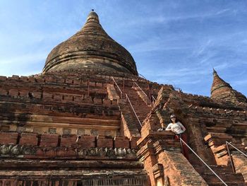 Low angle view of temple against sky