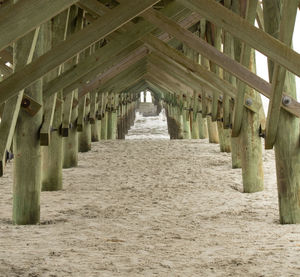 Full frame shot of pier on beach