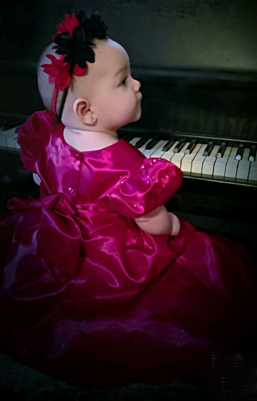 childhood, innocence, music, one person, cute, child, indoors, baby, babies only, people, full length, beauty, babyhood, musical instrument, close-up, day, human body part