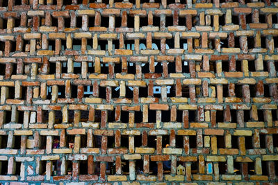 Full frame shot brickwork wall